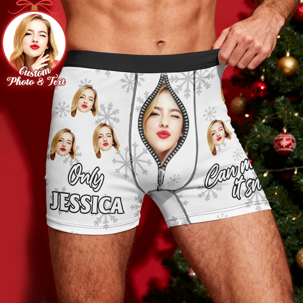 Personalisiertes Gesicht Herren Boxer Unterwäsche Nur Sie Können Es Schneien Lassen Lustiges Boxer Geschenk Personalisiertes Foto Name Herren Boxer Briefs Weihnachtsgeschenk - MyFaceSocksDE