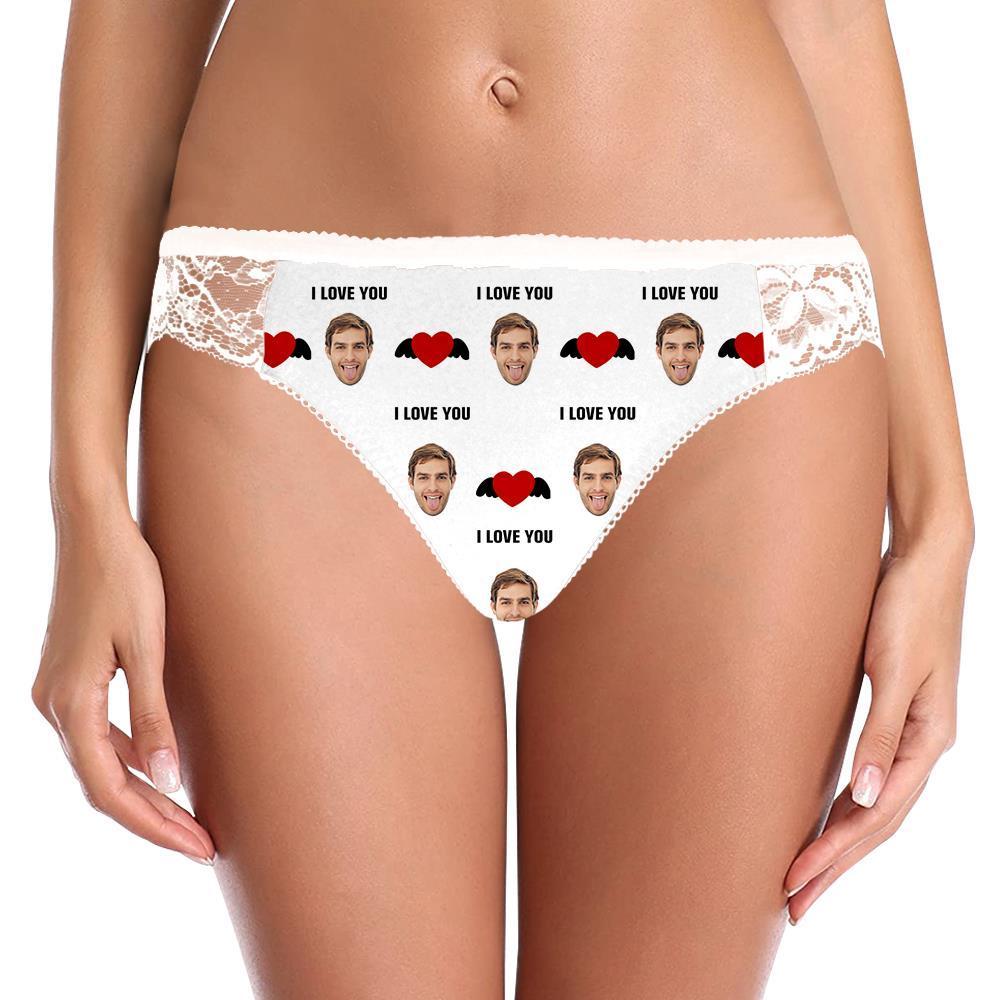 Custom Face Briefs Ich Liebe Dich Frauen Höschen Geburtstagsgeschenke Für Freundin Personalisierte Lgbt-geschenke - GesichtSocken