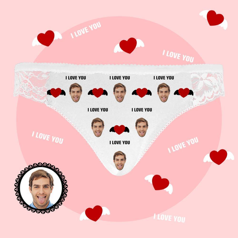 Custom Face Briefs Ich Liebe Dich Frauen Höschen Geburtstagsgeschenke Für Freundin Personalisierte Lgbt-geschenke - GesichtSocken