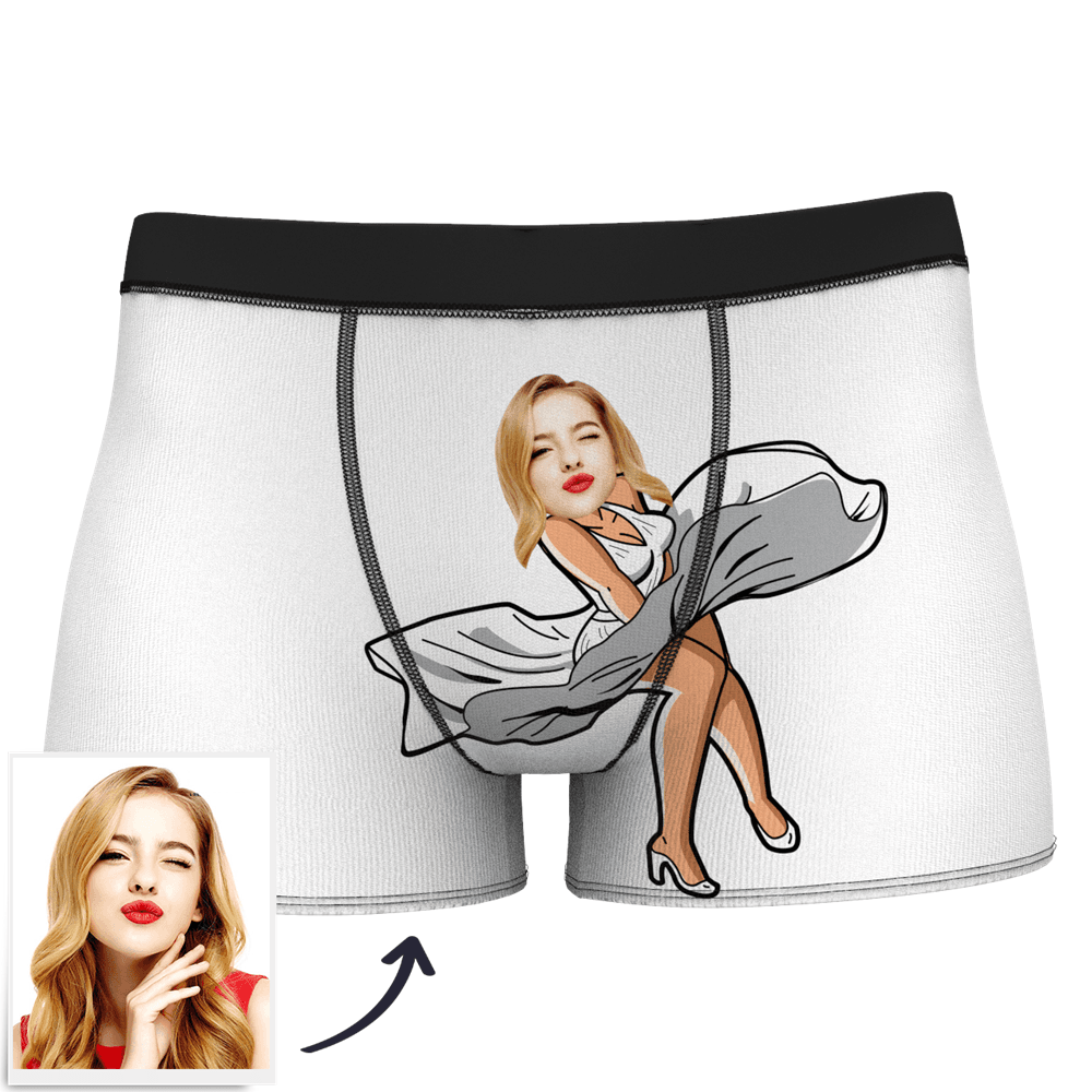 Red Men's Custom Face On Body Boxer Shorts - Monroe's skirt