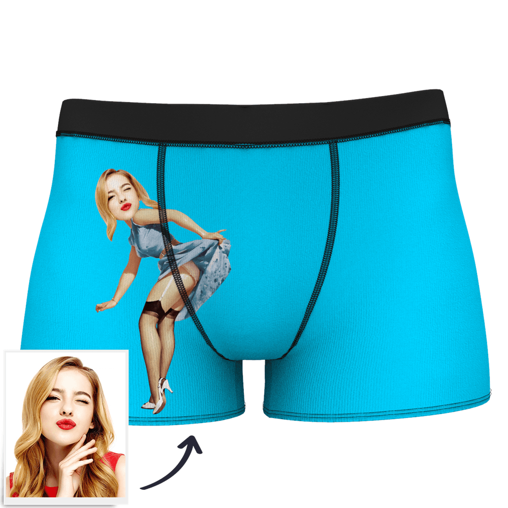 Men's Custom Face On Body Boxer Shorts - Pick up skirt