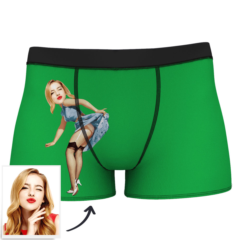 Men's Custom Face On Body Boxer Shorts - Pick up skirt