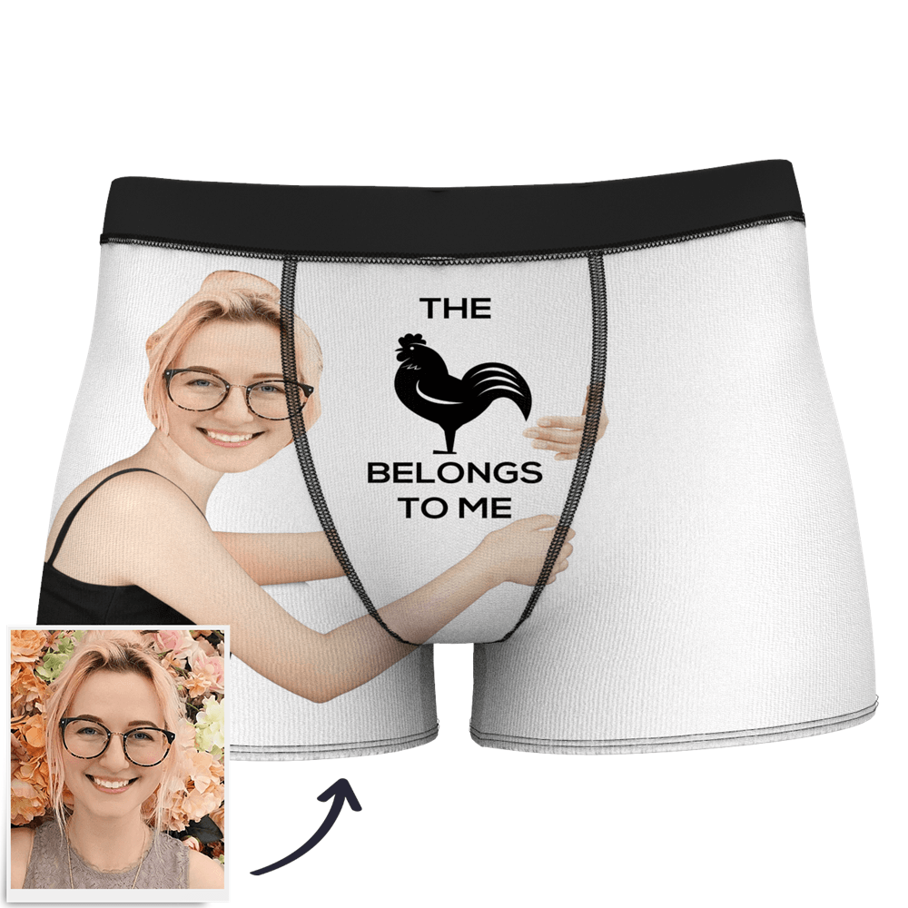 Men's Custom Face On Body Boxer Shorts - This belong to me
