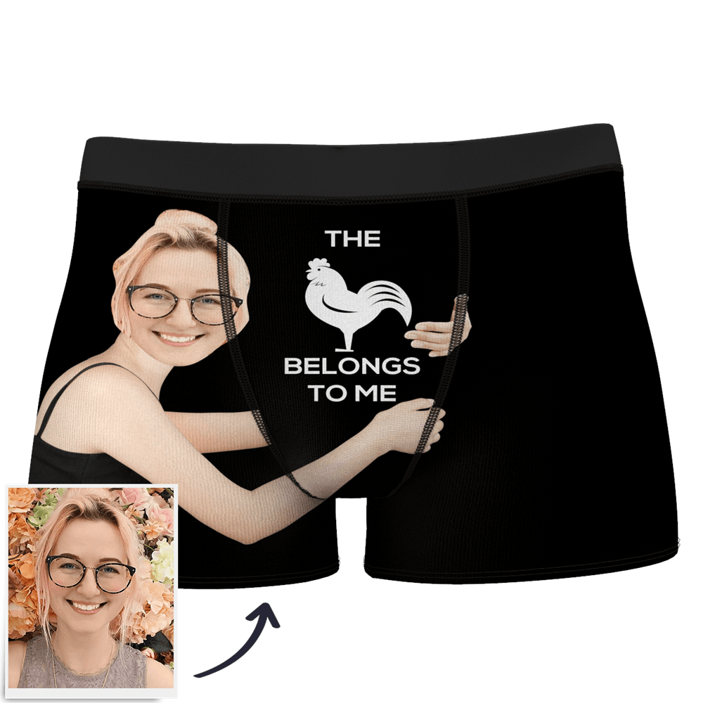 Men's Custom Face On Body Boxer Shorts - This belong to me