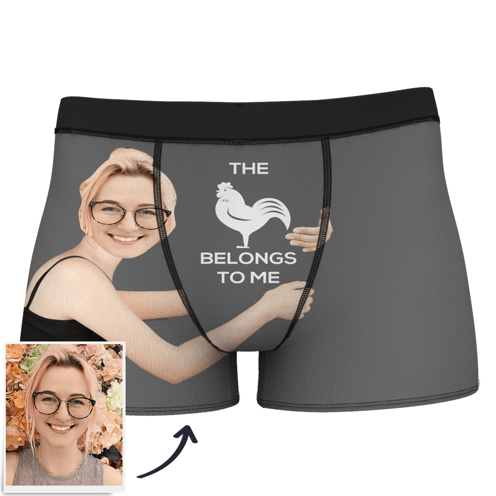 Men's Custom Face On Body Boxer Shorts - This belong to me