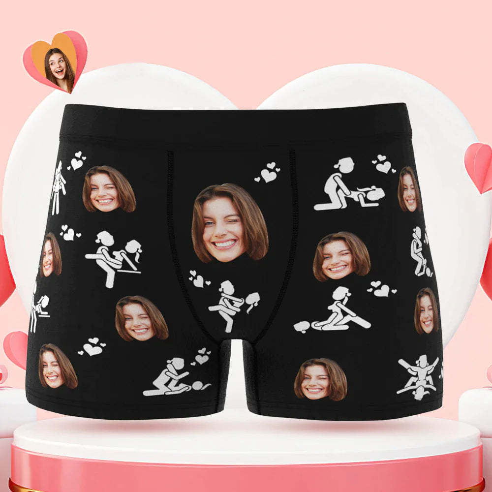 Benutzerdefinierte Männer Face Boxer Briefs Just Do It Personalisiertes Lustiges Valentinstagsgeschenk Für Ihn - GesichtSocken