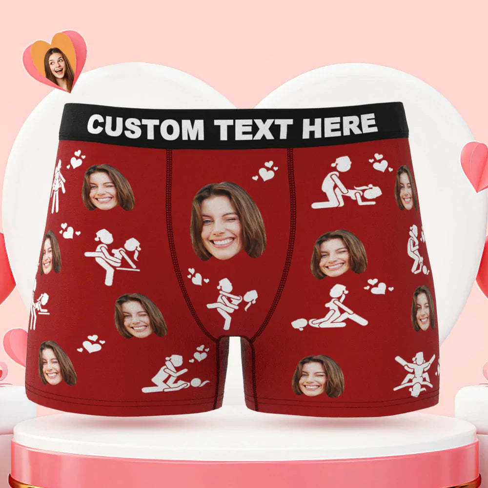 Benutzerdefinierte Männer Face Boxer Briefs Just Do It Personalisiertes Lustiges Valentinstagsgeschenk Für Ihn - GesichtSocken