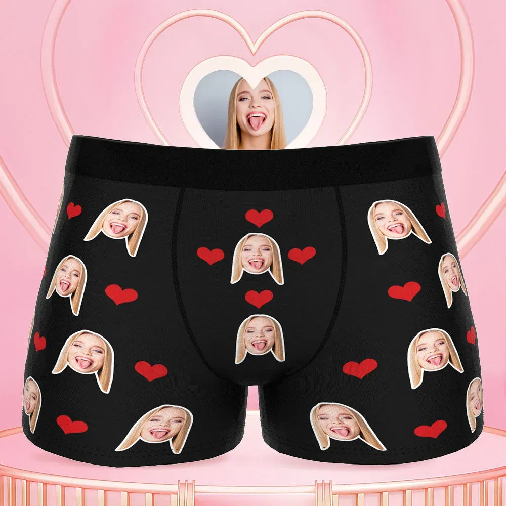 Personalisierte Herz Unterhose Unterwäsche Gesicht Boxer Geschenk Jahrestagsgeschenk