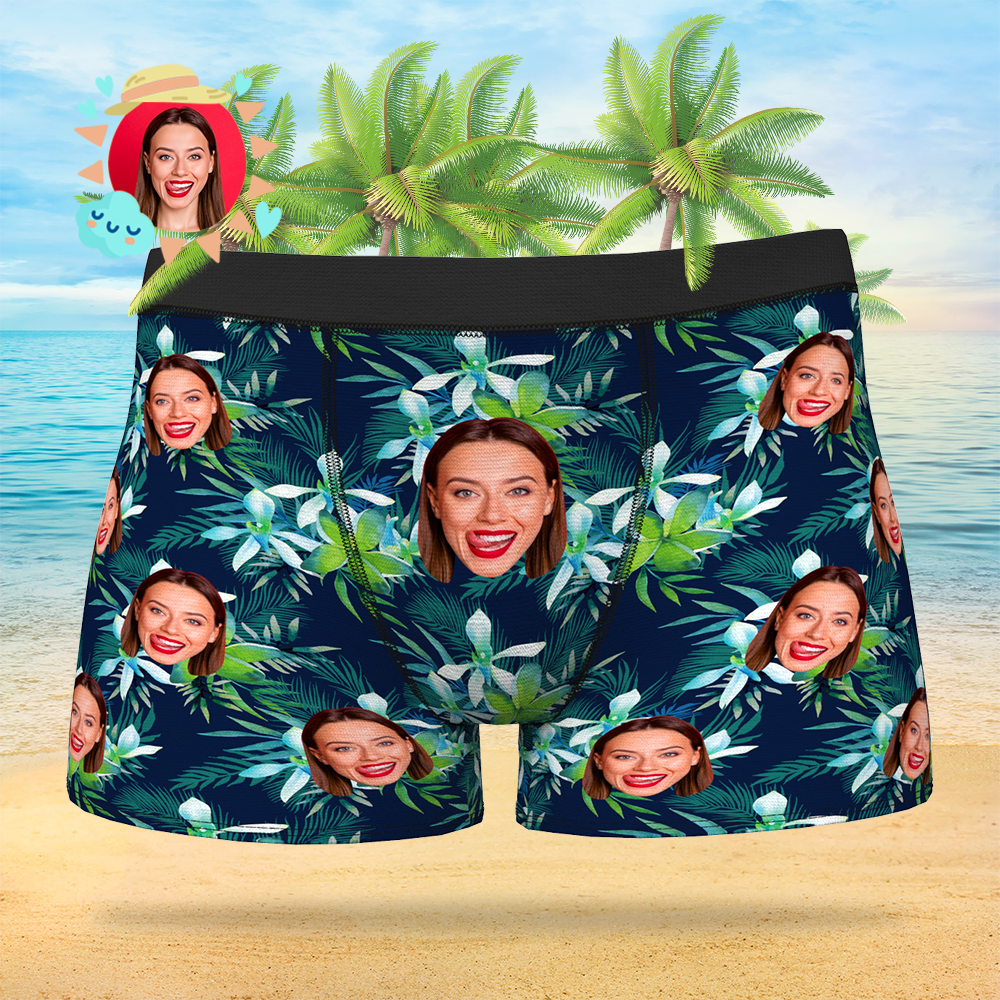 Kundenspezifisches Gesicht Auf Den Geschenken Der Boxershorts-männer Foto-boxershorts - Blätter - GesichtSocken