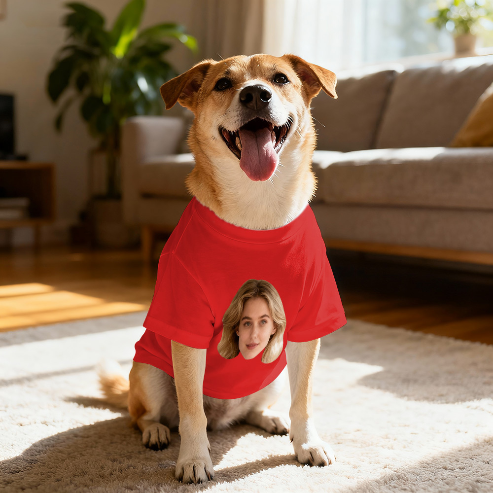 Individuelles Foto-t-shirt-set: Partnerlook Für Hund Und Besitzer – Personalisiertes Geschenk Für Tierliebhaber - MyFaceSocksDE