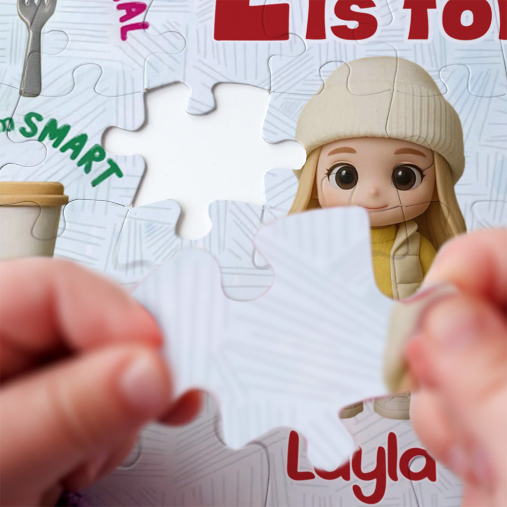 Benutzerdefinierte Cartoon Puzzle Mit Namen Puzzle Personalisierte Happy Vatertag Geschenk Für Papa Trendy 2025 - MyFaceSocksDE