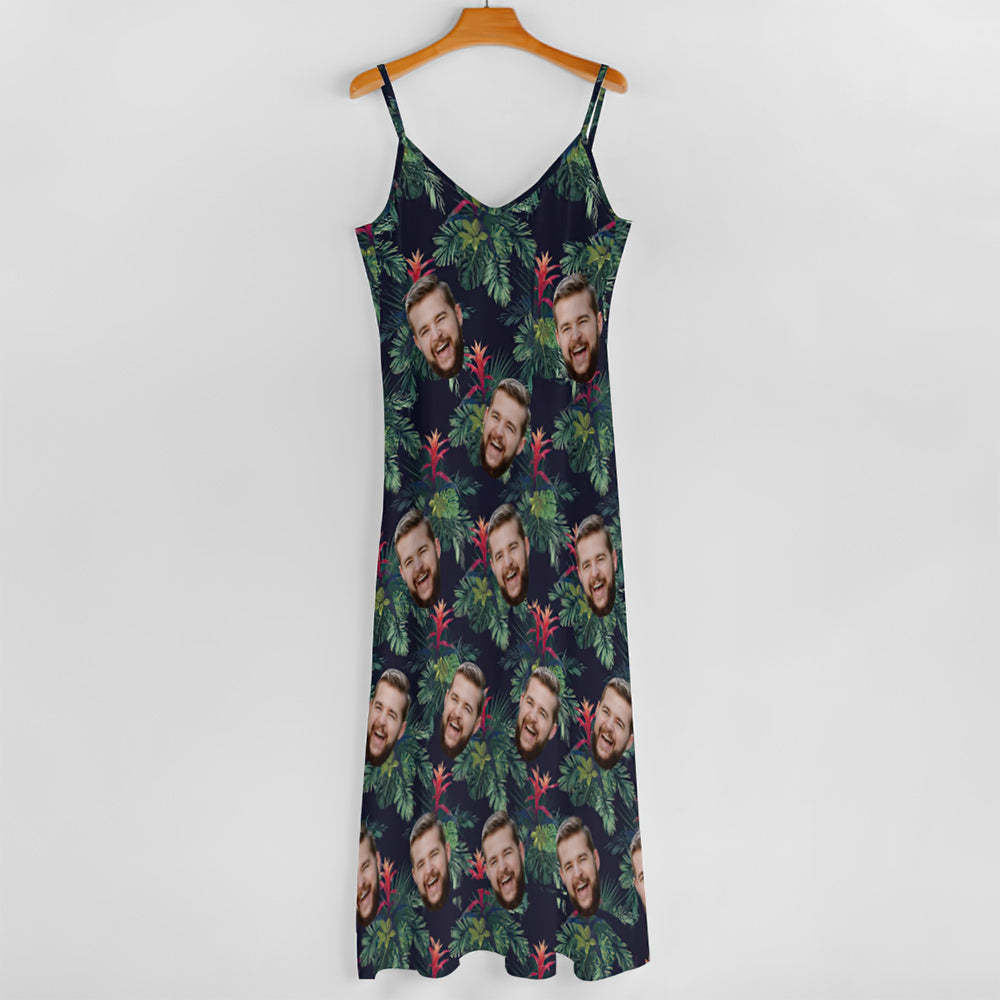 Custom Face Sling Langes Kleid Im Hawaii-stil Bromelia - GesichtSocken