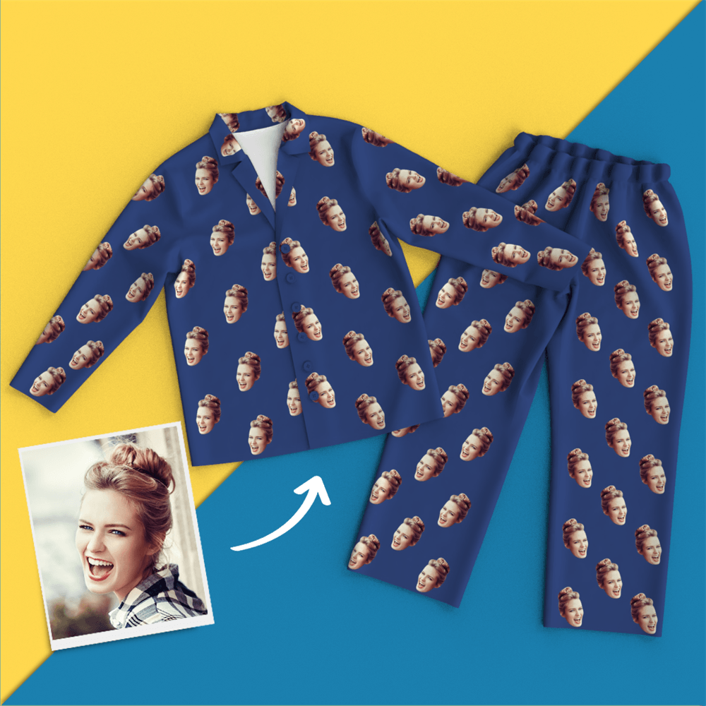 Custom Face Pyjamas Home Pyjamas Leisure Wear – Buntes Großeltern-geschenk - GesichtSocken
