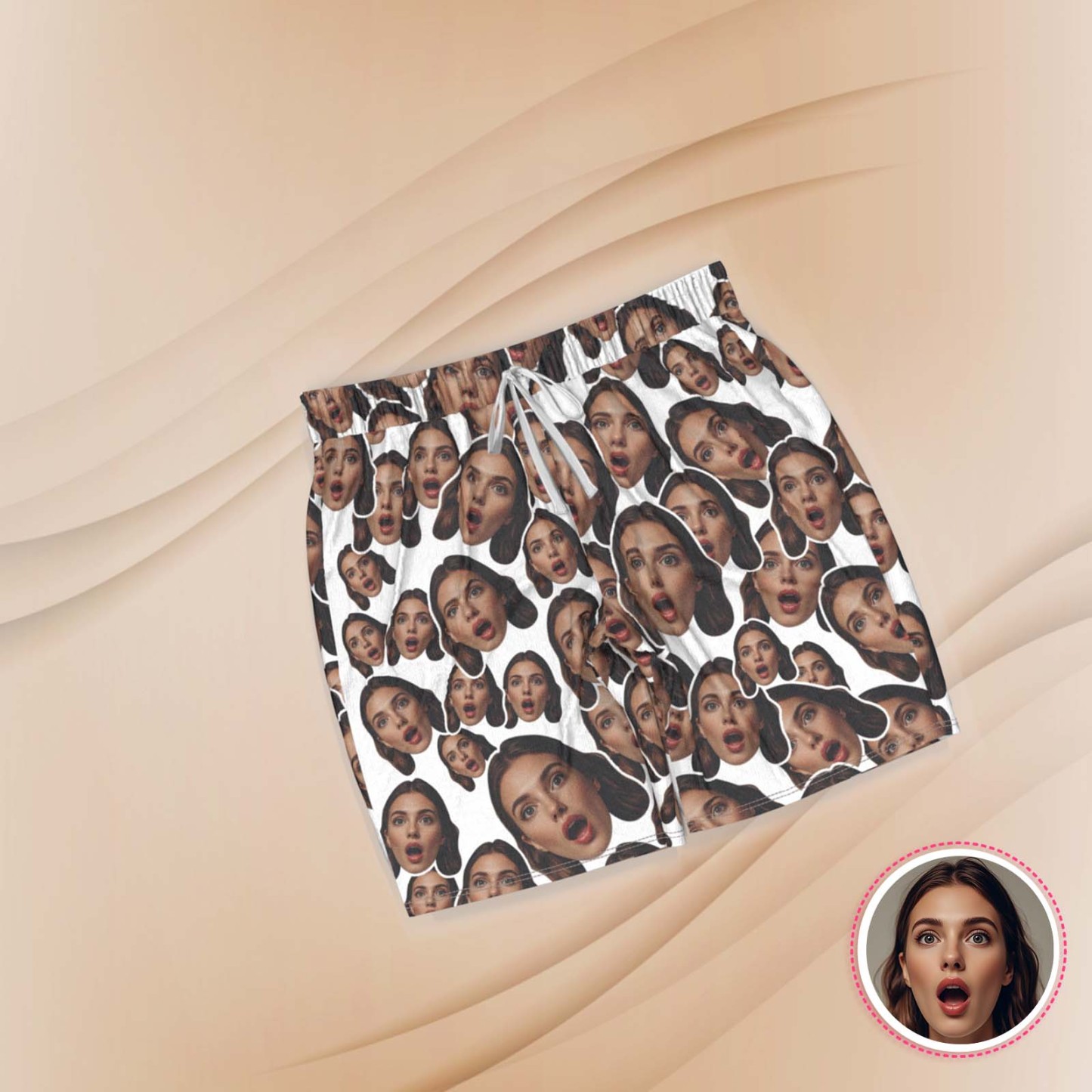 Kurzärmeliger Pyjama Mit Individuellem Gesicht, Personalisierte Damen-nachtwäsche, Liebesgeschenke Für Sie - MyFaceSocksDE