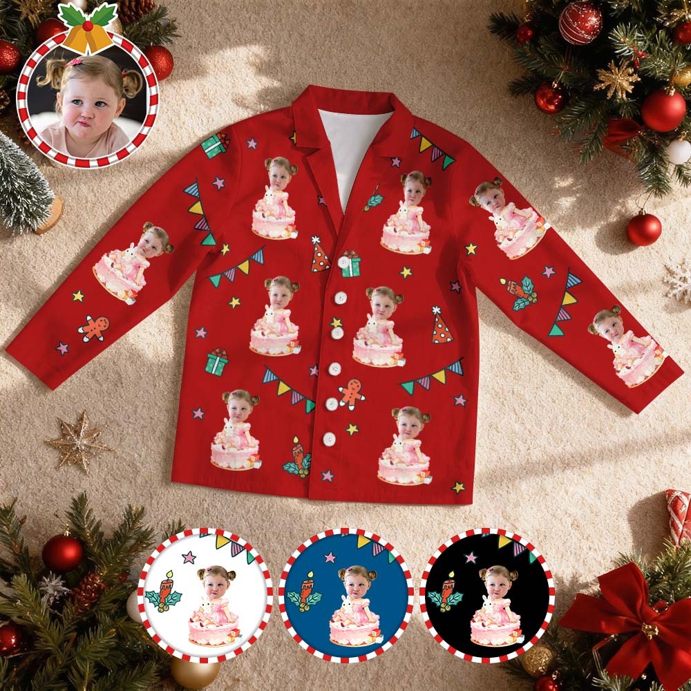 Personalisierter Geburtstagspyjama Mit Babyfoto – Langarm, Geschenkidee Zu Weihnachten - MyFaceSocksDE