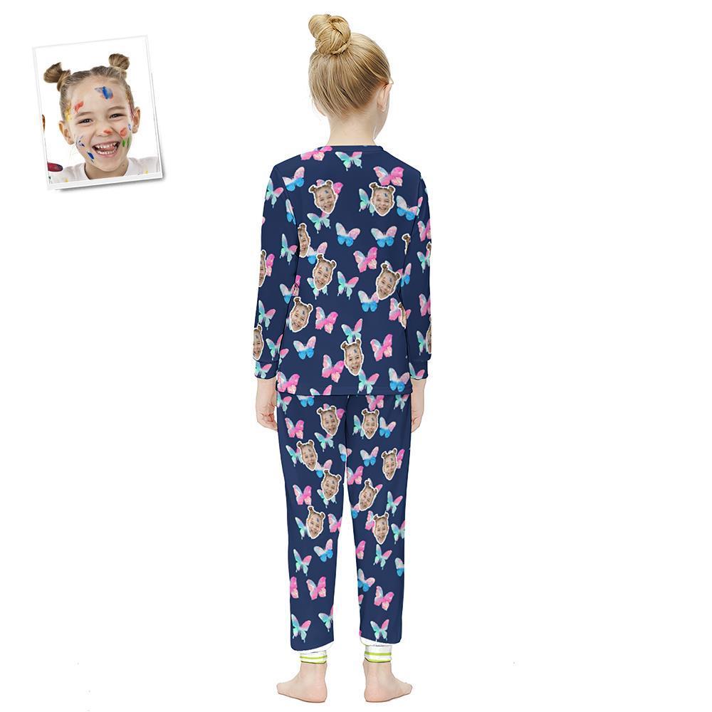 Custom Face Langarm-pyjama Kinderanzug - Schmetterling - GesichtSocken