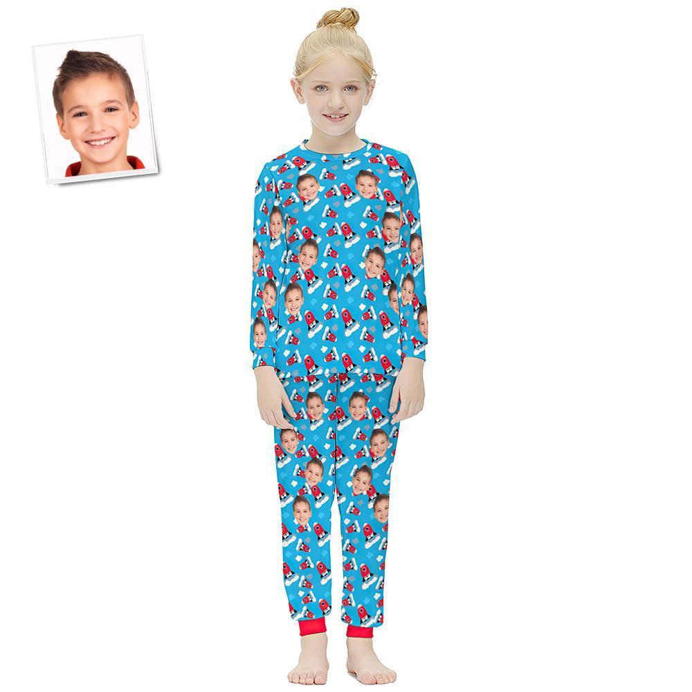 Custom Face Langarm-pyjama Kinderanzug - Rocket - GesichtSocken