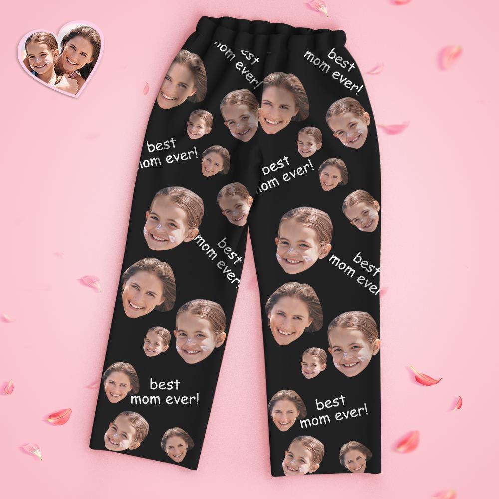 Custom Face Langarm-pyjama-nachtwäsche-set - Best Mom Ever - GesichtSocken