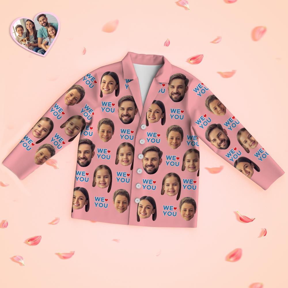 Custom Face Langarm-pyjama-nachtwäsche-set - We Love You - GesichtSocken