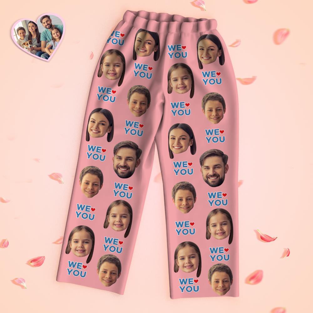 Custom Face Langarm-pyjama-nachtwäsche-set - We Love You - GesichtSocken