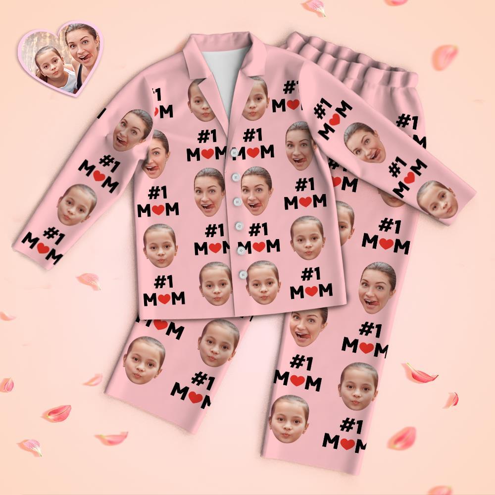 Custom Face Langarm-pyjama-nachtwäsche-set - #1 Mom - GesichtSocken