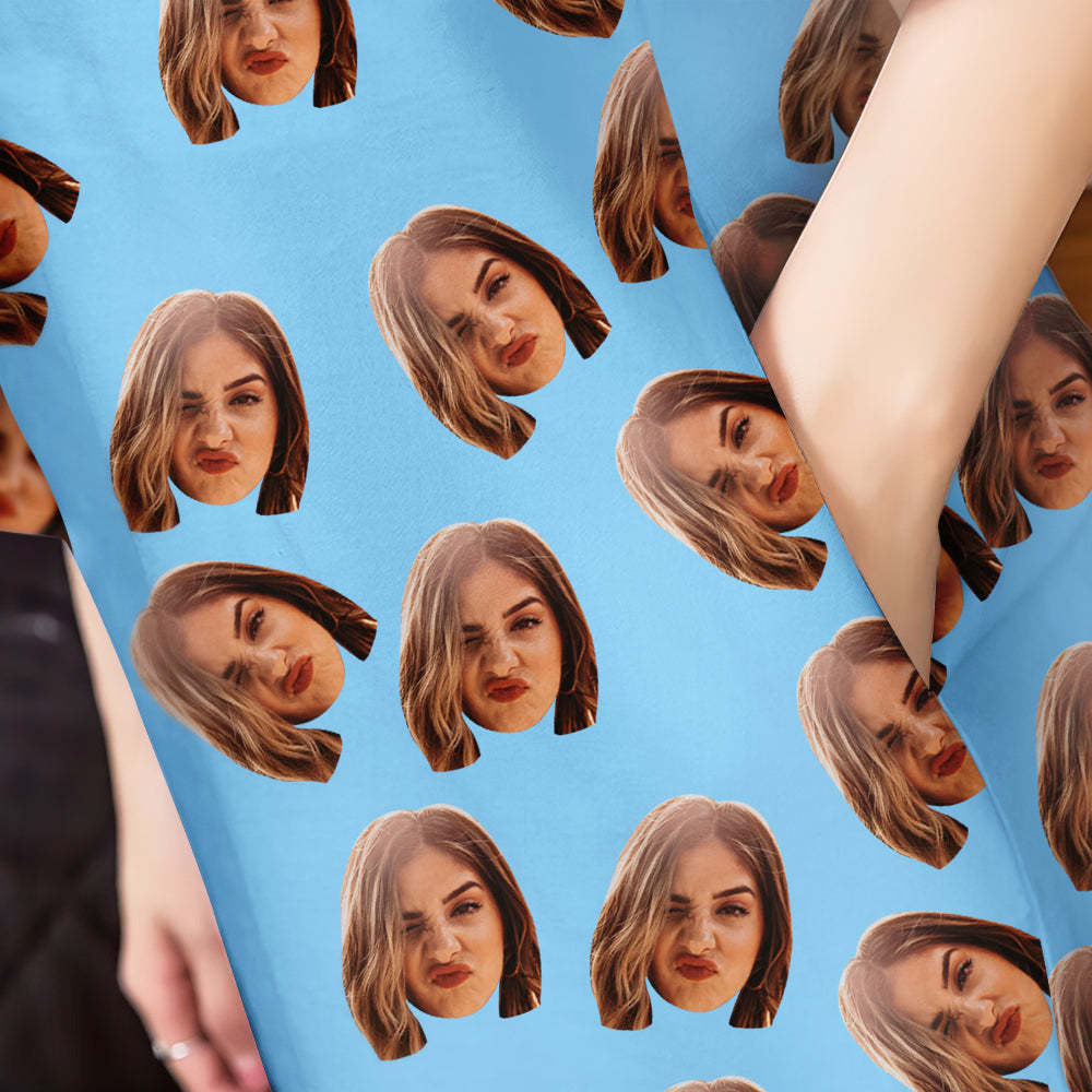 Kundenspezifisches Foto-gesichts-nachthemd Personalisierte Übergroße Bunte Nachthemd-geschenke Für Frauen - GesichtSocken