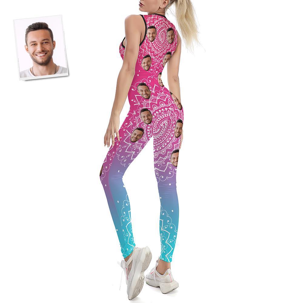 Custom Face Damen Yoga Overall Stretch Yoga Gym Fitness Tanzen Kostüm – Mandala - GesichtSocken