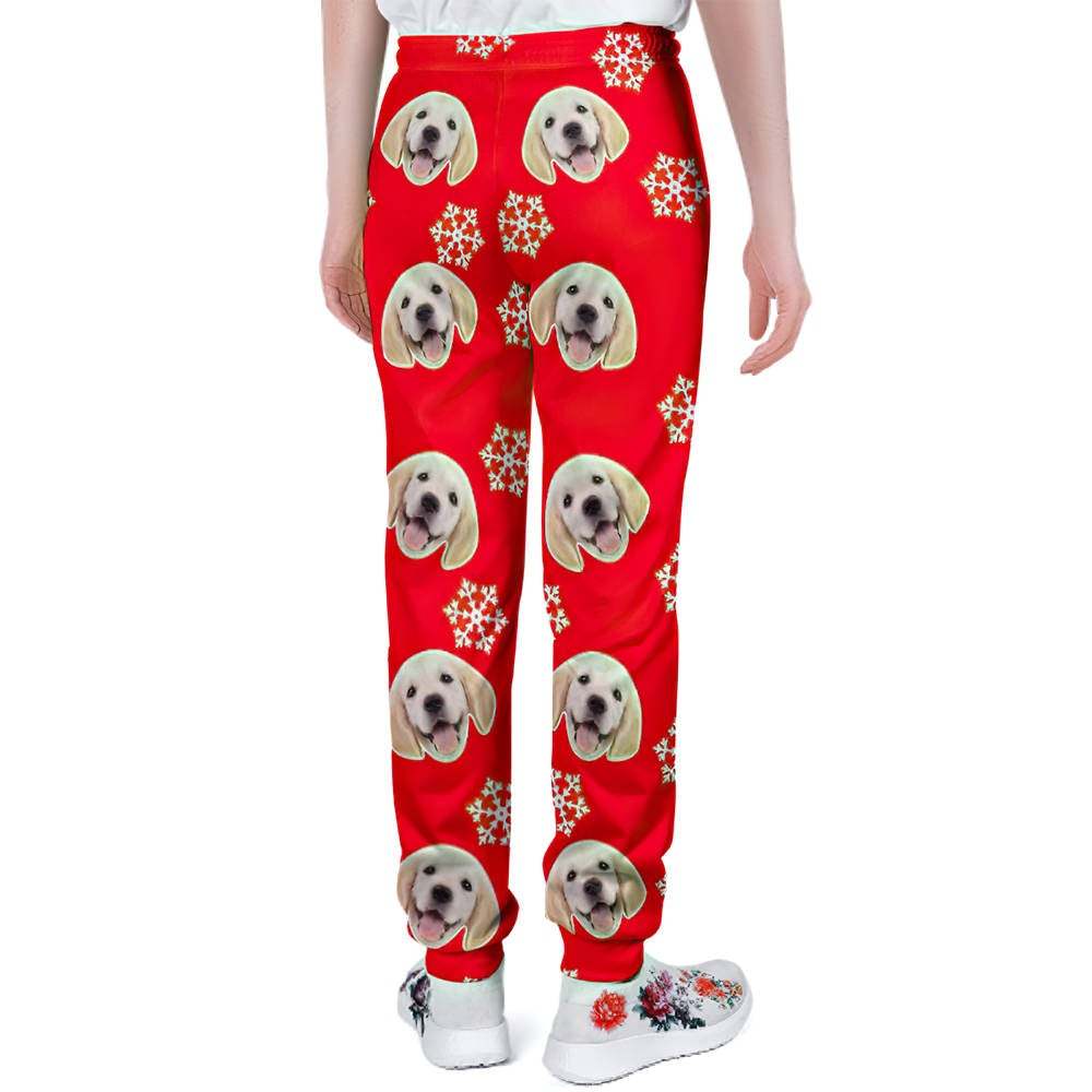 Benutzerdefinierte Hundegesicht Weihnachten Jogginghose Unisex Jogger - GesichtSocken