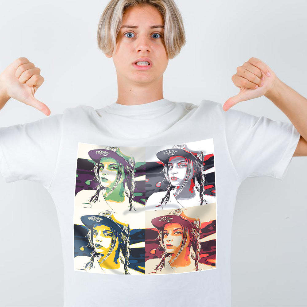 Benutzerdefiniertes Foto 1990 Vintage T-shirt Personalisiertes T-shirt - GesichtSocken