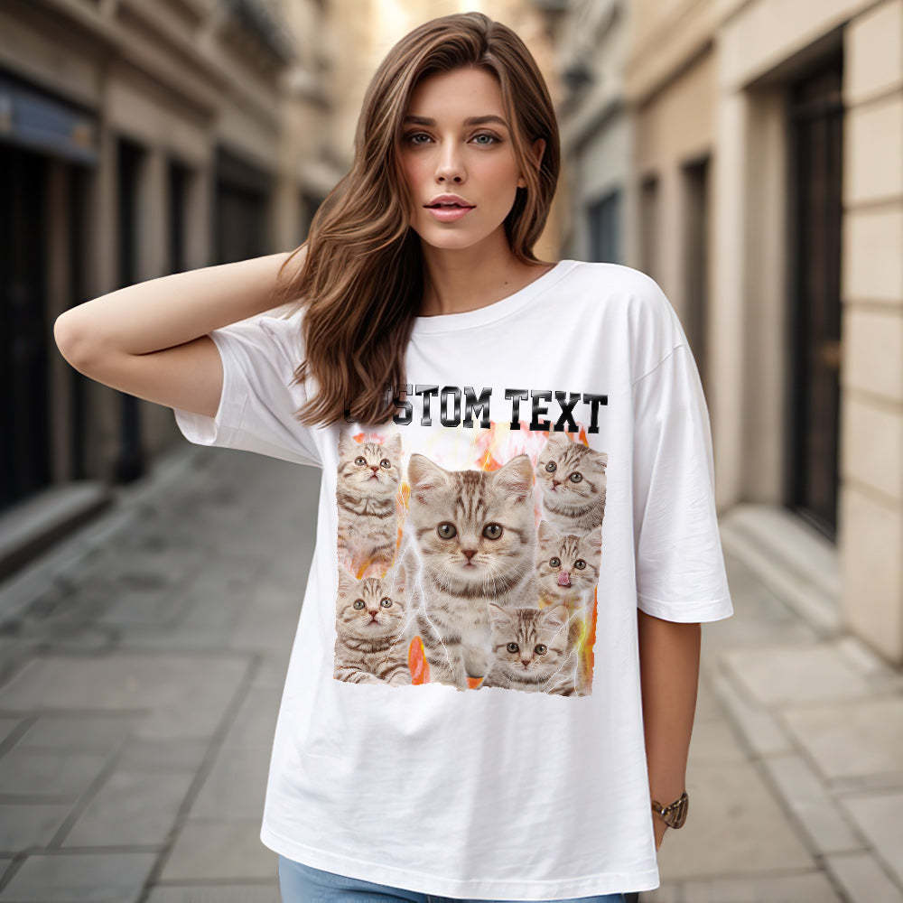 Benutzerdefinierter Text Und Foto Vintage Tee Individuelle Bootleg-t-shirts Für Männer Und Frauen - GesichtSocken