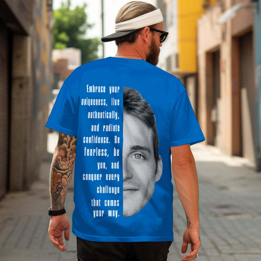 T-shirts Mit Individuellem Text Und Gesicht, Personalisiertes Unisex-shirt, Modisches Geschenk Für Sie Und Ihn - GesichtSocken