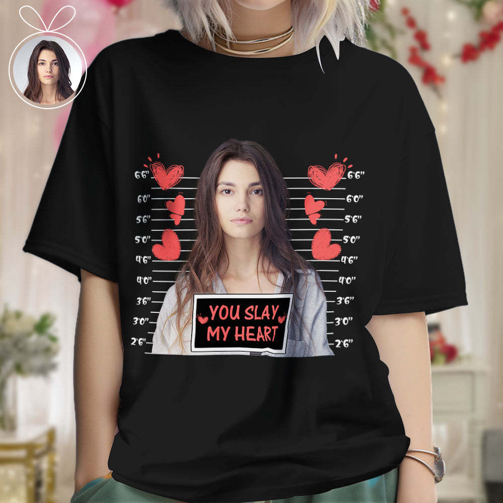 Individuelle Foto-t-shirts, Personalisiertes Brust-foto-t-shirt, Valentinstagsgeschenke Für Paare - GesichtSocken