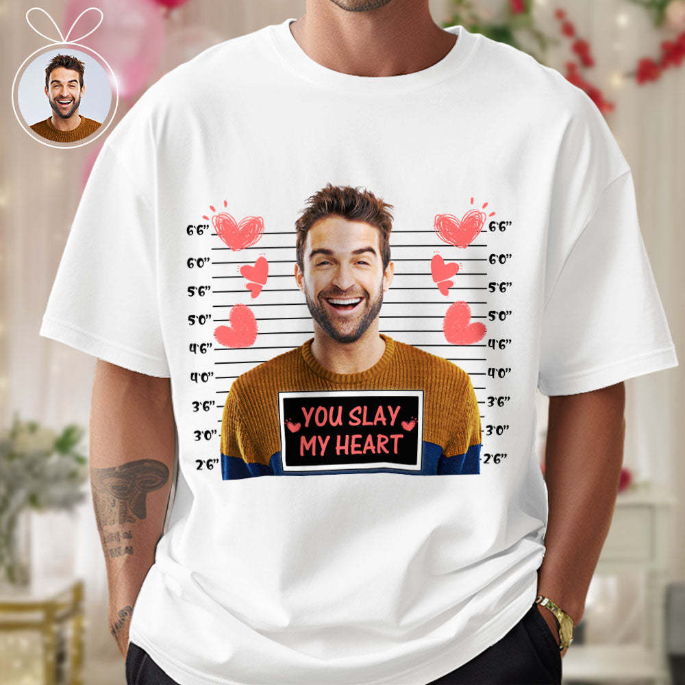 Individuelle Foto-t-shirts, Personalisiertes Brust-foto-t-shirt, Valentinstagsgeschenke Für Paare - GesichtSocken