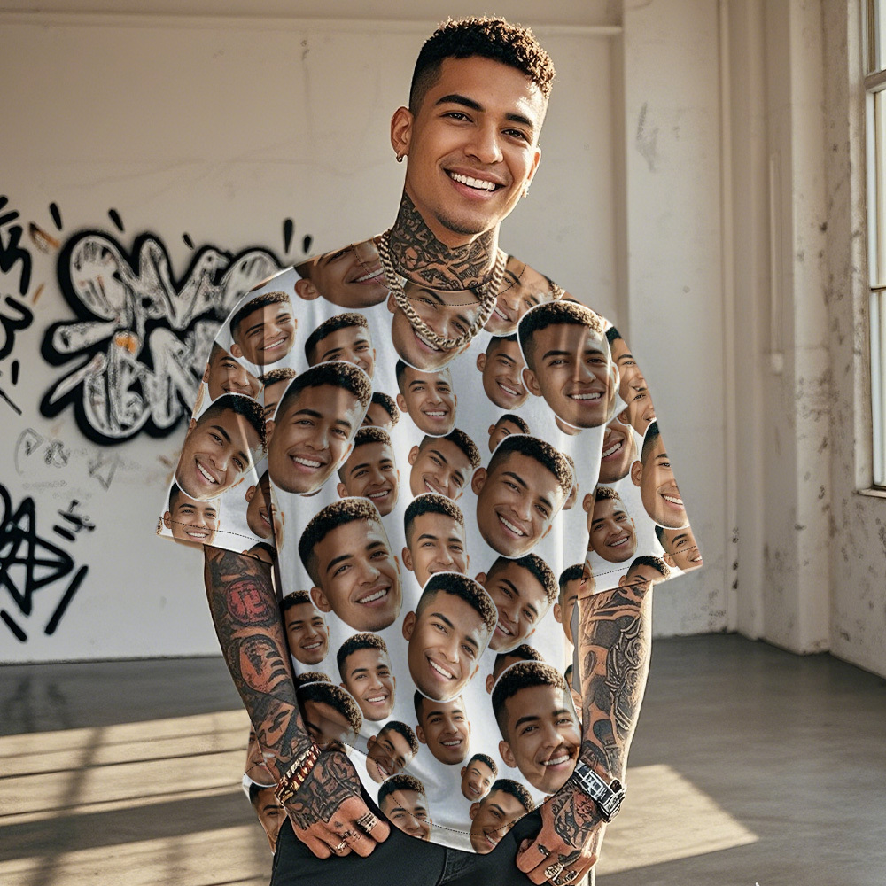 Personalisierte Mash Gesicht Foto Vintage T-shirts Valentinstag Thema Grau T-shirt Geschenke Für Paar - MyFaceSocksDE