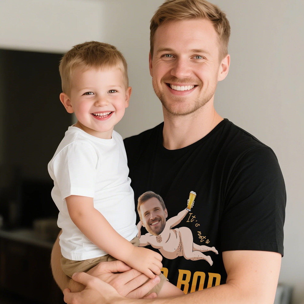 Benutzerdefinierte Gesicht T Shirt Personalisierte Papa Bod Vater Figur Lustige Gesicht T Shirt Vatertagsgeschenk - MyFaceSocksDE