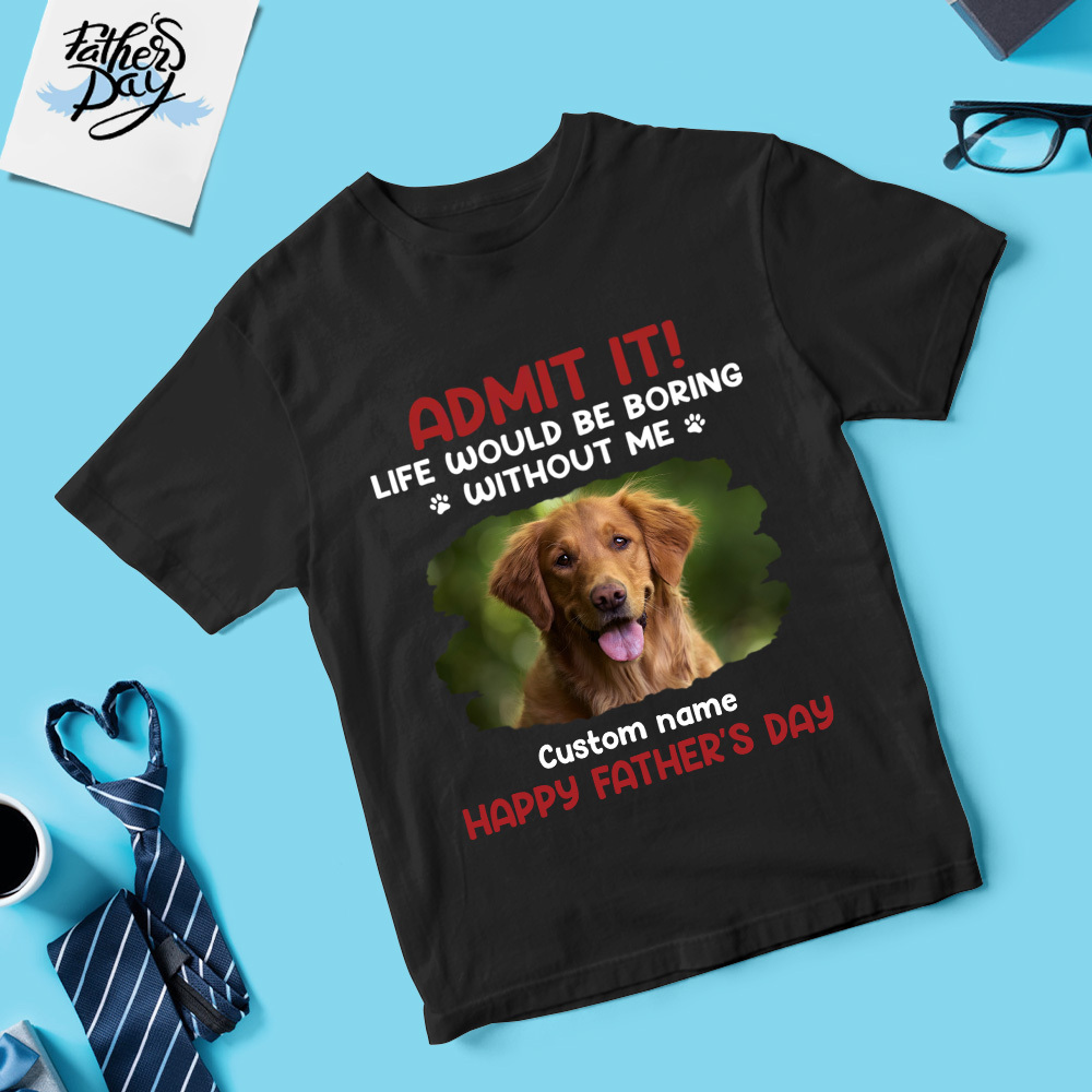 Personalisiertes Fotoshirt Mit Namen, Personalisiertes Papa-shirt, Super-papa-shirt, Vatertagsshirt, Geschenk Für Vater - MyFaceSocksDE