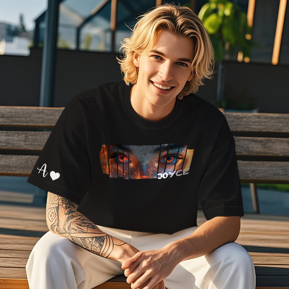 Benutzerdefinierte Augen Shirt Freundin Augen T-shirt Personalisierte Foto Und Name - MyFaceSocksDE
