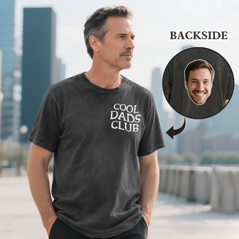 Benutzerdefinierte Retro Foto T-shirt Für Papa Personalisierte Text Bild Shirt Vintage-stil Vatertagsgeschenk - MyFaceSocksDE