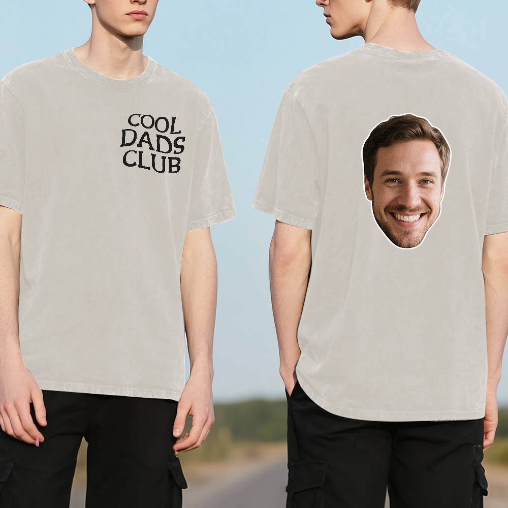 Benutzerdefinierte Retro Foto T-shirt Für Papa Personalisierte Text Bild Shirt Vintage-stil Vatertagsgeschenk - MyFaceSocksDE