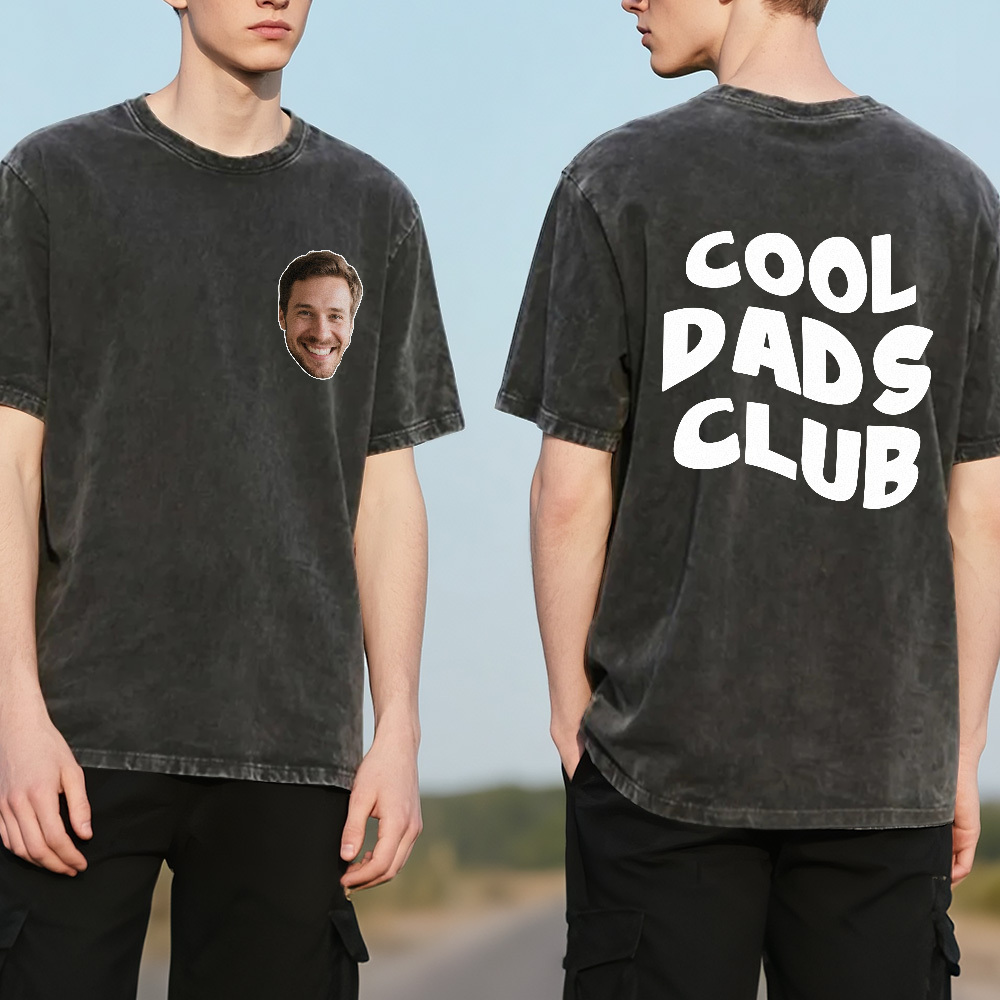 Benutzerdefinierte Retro Foto T-shirt Für Papa Personalisierte Text Bild Shirt Vintage-stil Vatertagsgeschenk - MyFaceSocksDE