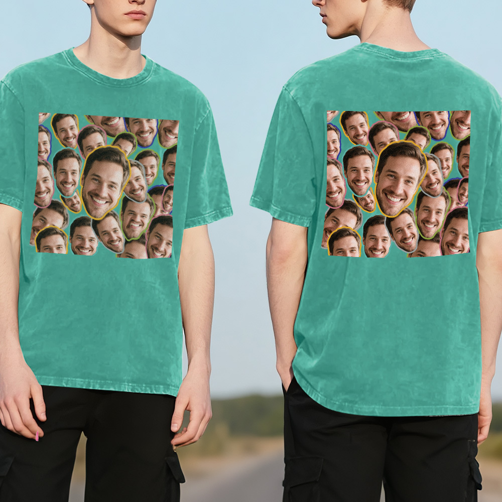 Benutzerdefinierte Retro Foto T-shirt Für Papa Personalisierte Text Bild Shirt Vintage-stil Vatertagsgeschenk - MyFaceSocksDE