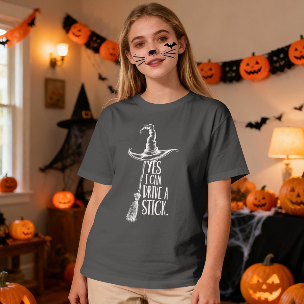 Ja, Ich Kann Einen Stock Fahren T-shirt, Lustiges Halloween-hexen-t-shirt Für Frauen, Gruseliges Party-shirt, Süßes Halloween-geschenk-top, Hexenkostüm-outfit - MyFaceSocksDE