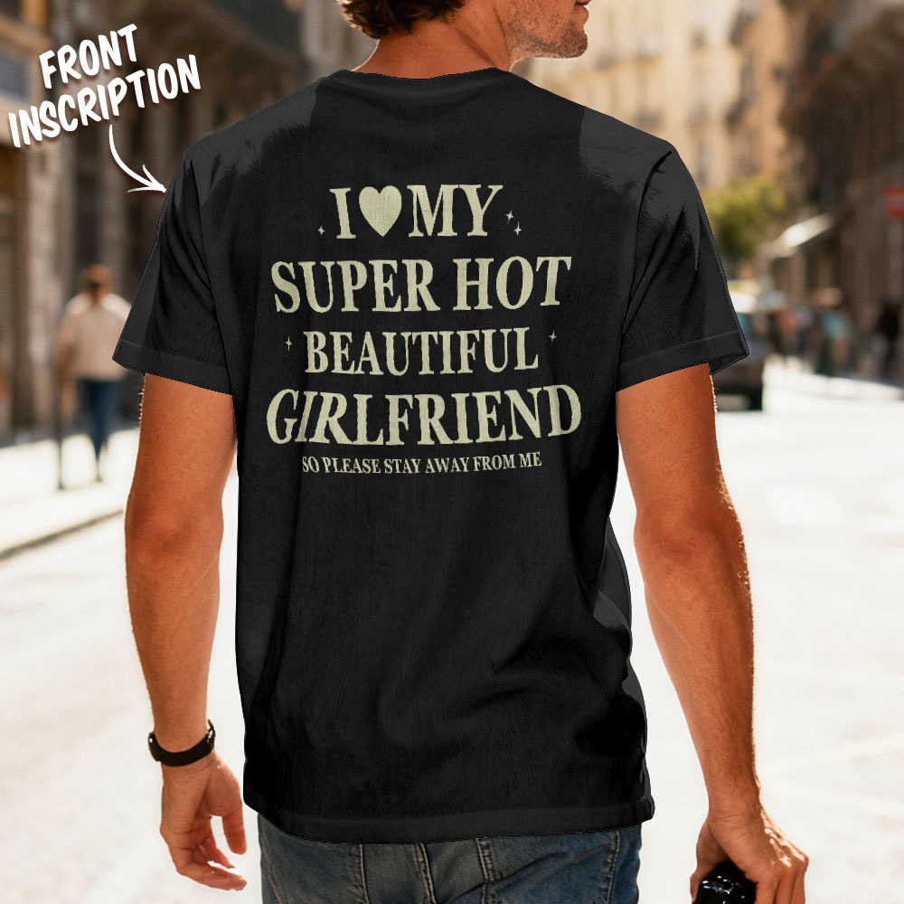 Individuell Gestaltetes Vintage-bootleg-shirt Aus Baumwolle Mit Namen, Personalisiertes T-shirt, 90er-jahre-t-shirt „ich Liebe Meine Freundin" - MyFaceSocksDE