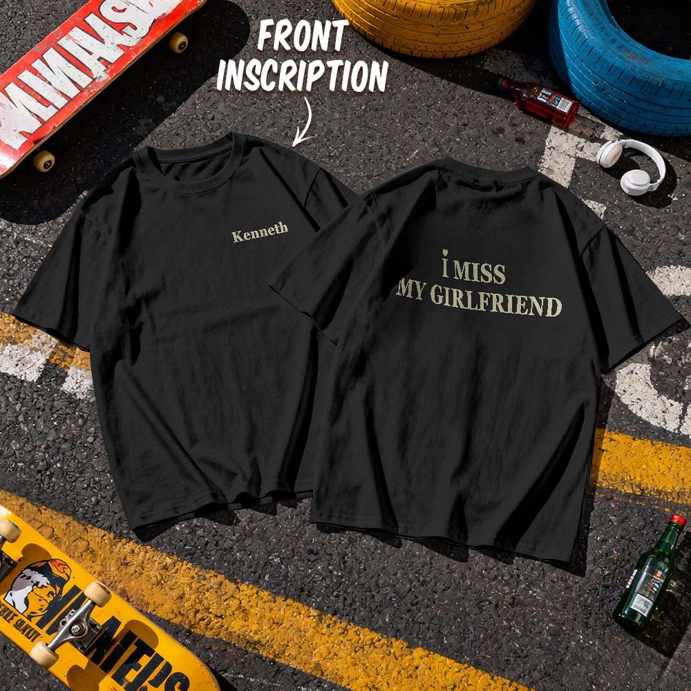 Individuell Gestaltetes Vintage-bootleg-shirt Aus Baumwolle Mit Namen, Personalisiertes T-shirt, 90er-jahre-t-shirt „ich Liebe Meine Freundin" - MyFaceSocksDE