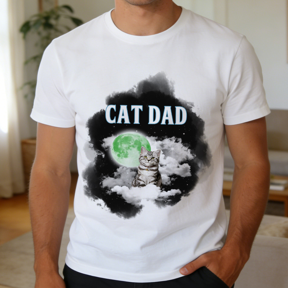 Personalisiertes T-shirt Mit Foto, Katzenmama-papa-motiv, Haustier-t-shirt Mit Individuellem Haustierporträt, Geschenk Für Tierliebhaber - MyFaceSocksDE
