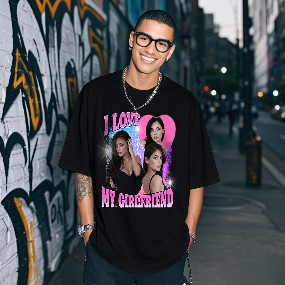 Personalisiertes T-shirt Mit Paarfoto, Vintage-geschenkidee Für Paare Zum Jahrestag Oder Valentinstag - MyFaceSocksDE