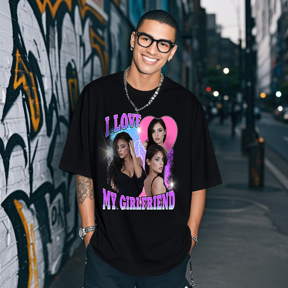 Personalisiertes T-shirt Mit Paarfoto, Vintage-geschenkidee Für Paare Zum Jahrestag Oder Valentinstag - MyFaceSocksDE