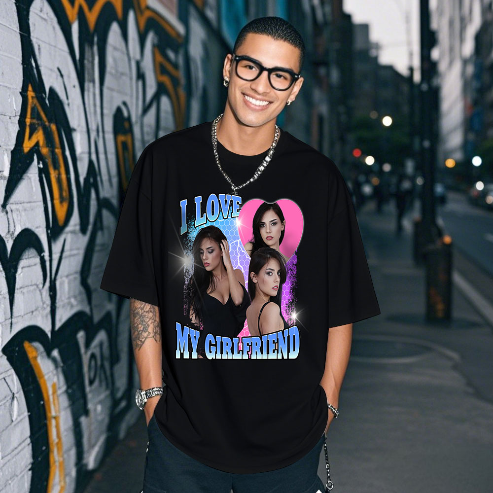 Personalisiertes T-shirt Mit Paarfoto, Vintage-geschenkidee Für Paare Zum Jahrestag Oder Valentinstag - MyFaceSocksDE