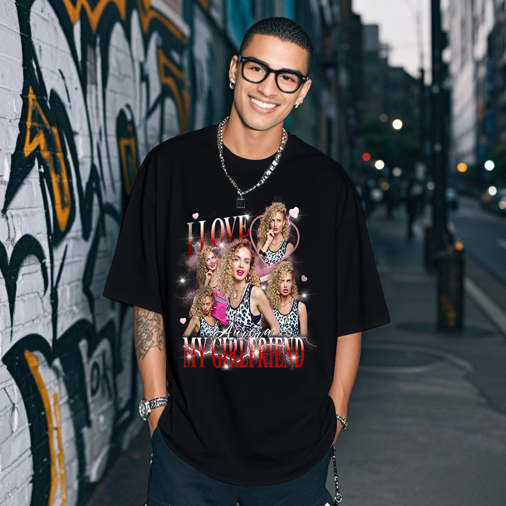 Personalisiertes T-shirt Mit Paarfoto, Vintage-geschenkidee Für Paare Zum Jahrestag Oder Valentinstag - MyFaceSocksDE