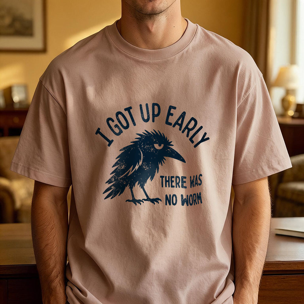 Vintage Grumpy Crow T-Shirt Als Weihnachtsgeschenk – Lustiges Frühaufsteher-T-Shirt Für Männer Und Frauen - MyFaceSocksDE